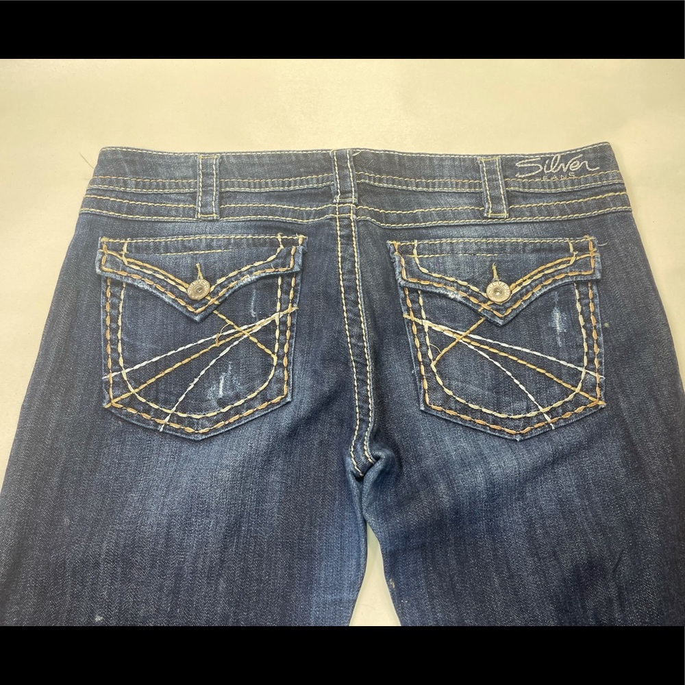 SILVER JEANS DISTRESSED STITCHED CA0058 SIZE 33
